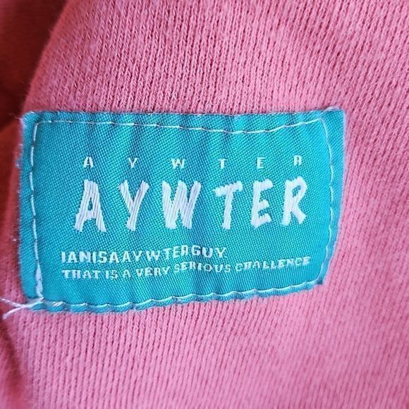 Aywter Popular Salmon Drawstring Waist Baggy Crewneck Graffiti Sweatshirt Sz XL - Picture 10 of 16